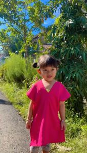 Nagita Anak Long Square Cringkle Airflow 1-9 Tahun V Neck Polos