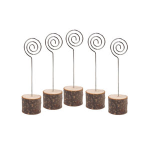 5.7in 1 Piece Wooden Memo Paper Note Picture Postcard Clip Table Ornaments Memo Holder