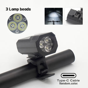 Đèn LED Phía Trước Xe Đạp Sạc Type-C 3 Chế Độ Sốt Số Đèn Pha An Toàn Khi Đi Xe Đạp Đường Trường MTB Đèn Pin Cảnh Báo Đèn Pin ABS Chống Nước Phụ Kiện Đi Xe Đạp