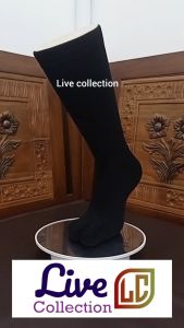 12 Pasang Kaos Kaki Jempol Polos Telapak Hitam Nylon