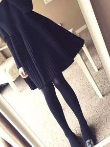 Mid to Long Length Knitted Dress for Women Plus Size Loose Fit Hooded Pullover Sweater Ideal for Autumn and Winter