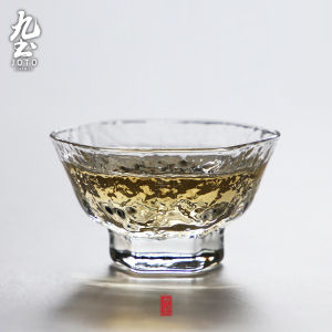 Japanese Style Glass Tea Cup Hammer Pattern Nine Earth Ceramic Teaware Home Use Tea Set Heat Resistant Handmade Vintage Cup