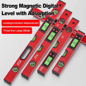 30/40/50cm Electronic Digital Display Level Ruler Magnetic Angle Meter Aluminum Alloy Level Protractor Inclinometer 90 Degree