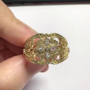 Huitan Flower Design Women Ring Silver Color/Gold Color Inlaid Shiny CZ Noble Accessories Elegant Party Wedding Stylish Jewelry