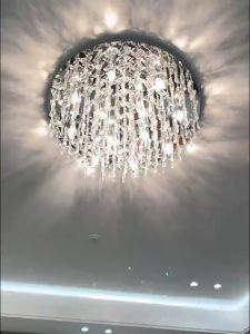 Modern Bedroom Crystals E14 Ceiling Lamp Lustre Lamp Steel Led Ceiling Lights Art Deco Led Chandelier Lighting Fixtures Lamp