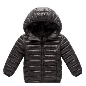 Girls Boys Warm Down Coat Kids Thickened Hooded Jackets Childrens Winter Cotton Clothing Kids Solid Casual Parkas 3-10 Years