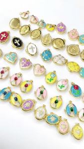 Creative Round Metal Enamel Art Openable Photo Frame Sun Pendant Necklace Luxury For Women Girls Vintage Party Jewelry Souvenir