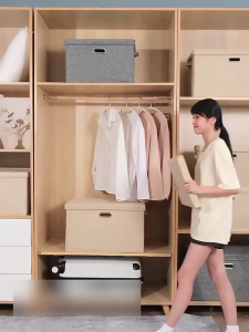 FROSTCOVE🏠 กันความชื้น กล่องผ้าลินิน กล่องใส่เสื้อผ้า กล่องเก็บของเอนกประสงค์ ใส่เสื้อผ้า ของใช้ พับเก็บได้  ไม่เป็น mold