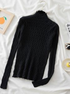 Áo Len Dệt Kim Cổ Cao Tay Dài Ôm Vừa Vặn Thời Trang Xuân Mới Cho Nữ Áo Khoác Ngoài Áo Chui Đầu Áo Len Dệt Kim