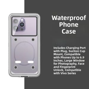 Universal Waterproof Phone Case for Vivo Y200T S15 X100 Full Cover Sealed Anti-Fall Touch Screen Compatible Food Delivery Cycling Swimming