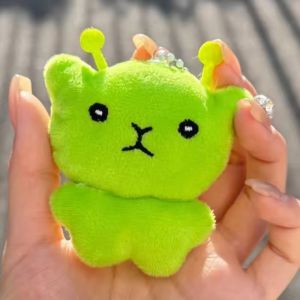 5Pcs Mini Alien Cat Plush Keychain Handmade Doll Stuffed Pendant Keyrings Super Soft Cute Backpack Pendant Accessories Birthday Gifts