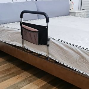 HANA Height Adjustable Hand Bed Rail for Elderly Senior with Anchor Strap Stainless Steel Bed Assist Bar Handle Safety Hand Rail 350LB Capacity CE/FDA/FSC Approved