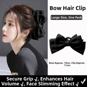 Ribbon Bow Half-Up Hair Clip Female Back-Head Stylish Accessory