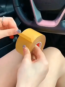 Pita Pelekat 布基双面胶 Double-Sided Tape 黄色透明网格胶强力固定防滑胶带 Strong Mesh Adhesive Tape Firm Hold Anti-Slip