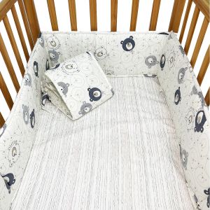 Baby Four-piece Bed Soft Bag Baby Bed Fence Anti-collision Barrier Children Splicing Bed Fence Thickened