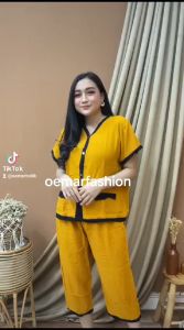 one set croptop setelan wanita kekinian baju santai tangan pendek bestseller daily ootd bahan RAYON ukuran jumbo murah