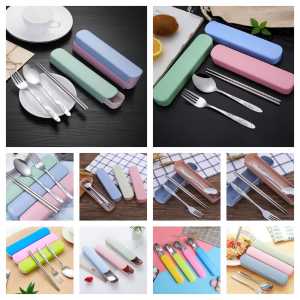 SET ALAT MAKAN 3 IN 1 SENDOK GARFU SUMPIT STAINLESS STELL PORTABLE FREE BOX Kitchenware Sendok Garpu