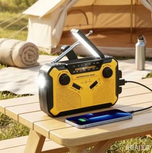 Multifunctional Radio Hand Crank Solar USB FM/ AM Radio Emergency Flashlight Power Bank High Quality 4000mAh Power Bank Radio