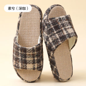 Bo Yang Home Indoor Floor Slippers Men Women Breathable Anti Slip Sweat Absorbent Linen Home Summer Couple Slippers