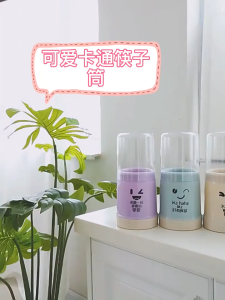 Hộp đựng đũa thìa có nắp đậy trong suốt đế có thể tháo rời DN166