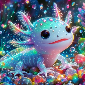 HUACAN Full Drill Diamond Painting Axolotl Animal Cross Stitch Mosaic Sea Home Decor Pictures Rhinestones