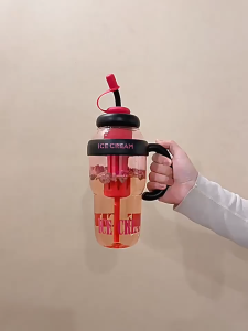 2025 Large Capacity Plastic Straw Tumbler 1300ml Outdoor Resistant Material Hot Cold Beverage Bottle BPA Free