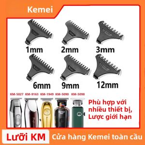 Kemei | Lược Giới Hạn Cắt Tóc Kemei Đa Năng Màu Đen Dành Cho Máy Cắt Tóc KM-5027 KM-1949 Dụng Cụ Cắt Tóc Có Thể Điều Chỉnh 1-12mm Dụng Cụ Cho Thợ Cắt Tóc