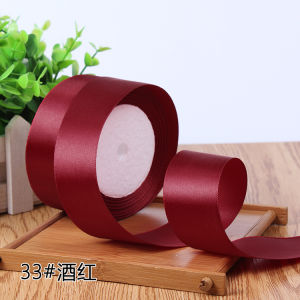 Hot Sale (25yards/roll) 40mm Single Face Satin Ribbon for Wedding Party Decoration Invitation Card Christmas Gift Wrapping Tape