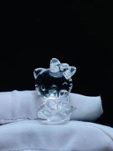 Natural White Crystal Cat Pendant