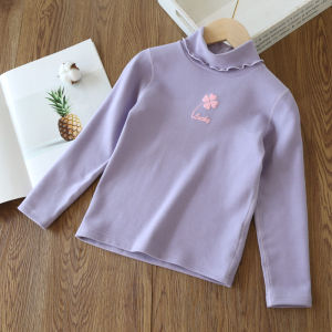 Girls Thermal Long Sleeve Half High Collar Base Shirt Inner Wear Baby Dervo Childrens T-shirt Warm Top for Autumn Winter