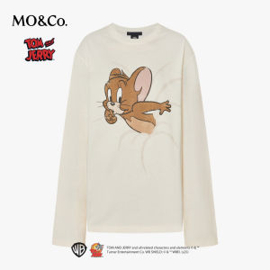 MO&Co. | Long Sleeve T-shirt Cotton Mottled Print Tom and Jerry Collaboration