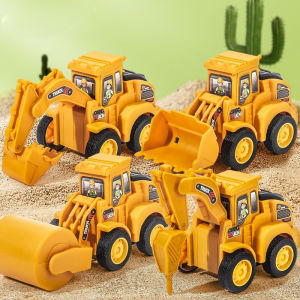 Engineering Vehicle Model Inertial Car Toy Press Sliding Car Excavator Bulldozer Children Educational Construction Vehicle Kids