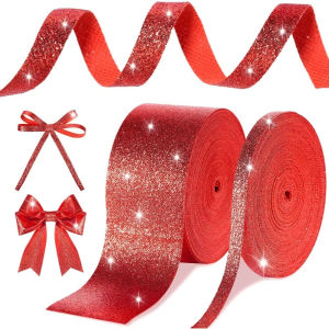 5 Yards Christmas Decoration Red Ribbon Artificial Home Room Decor Christmas Tree Pendant For New Year Cake Craft Gifts Box