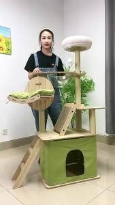 Cat Climbing Frame Cat Tree Integrated Large Wooden Cat Stand House Scratching Post Space Capsule Cat Stand