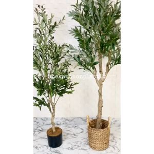 Pohon Artificial Tanaman Imitasi Zaitun Olive X3 T140 & T180 Latex Cover Anyaman Eceng Gondok Handle Dekorasi Ruangan
