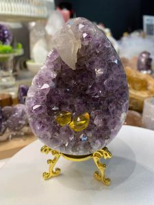 美丽螺旋 把财富都转进来你家 🌀状 原矿紫水晶龙蛋 🐉💜 Spiral Raw Amethyst Dragon Egg 🐉💜