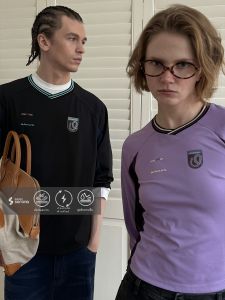 เสื้อยืดแขนยาวแห้งเร็ว UMAMIISM Sorona Moisture Wicking Sun Protection Patchwork Training เสื้อท่อนบน Youth โพลีเอสเตอร์ Fiber