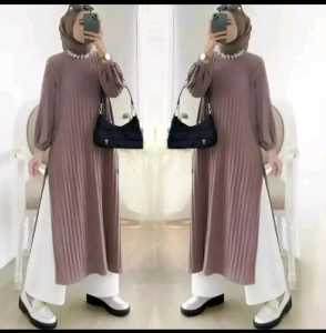 LONG TUNIK KNIT HORNET PREMIUM LD 120 ATASAN WANITA