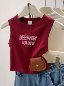 Sleeveless Vest Girl Summer New Arrival Kids Fashion Fashionable Cartoon Print round Neck Camisole Tops Outerwear Trendy