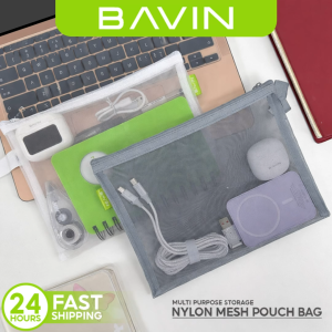 BAVIN BE17 Multi-functional Nylon Mesh Pouch Organizer Portable Transparent Bag for Travel w/ Smooth Zipper