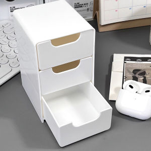 Desktop Storage Box For Makeup Jewelry Mini Large Capacity Jewelry Box Multifunctional 3-Tier Desk Organizer With Drawers