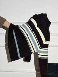 AUDISTY | Áo Sweater Cổ Trụ Dày Phân Màu Sọc 2026 Xuân