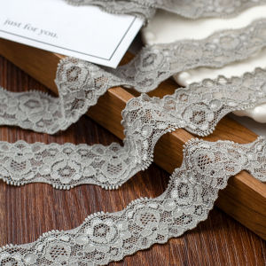 ผ้าบุขนแกะสีเทาอ่อน 3 ซม. ยางยืด ผ้าลูกไม้ ตกแต่งเสื้อผ้า DIY ทำมือ เสื้อชั้นใน หมวก วัสดุเสริม ผ้าบุขนแกะ