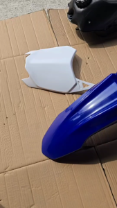 ชุดสีวิบาก สีน้ำเงิน-ขาว ทรง HONDA CRF 110 แปลงใส่ wave nova dash เปลือก+ถังน้ำมัน+เบาะ เฟรมวิบาก 9 ชิ้น ฮอนด้า ซีอาร์เอฟ 110 แฟริ่งวิบาก LR