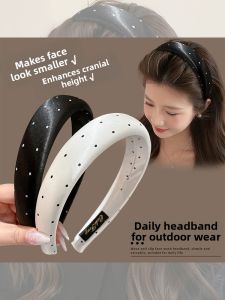 NING ZHOU | Silk Dot Sponge High Top Press Headband Black
