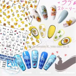 Miếng Dán Móng Tay 3D Chống Nước Chủ Đề Hình Thú Animal Figure Colecction Vịt Gấu Và Thỏ DD028 / DD134 / DD815