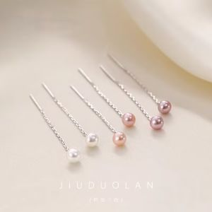 S925 Silver Pearl Earring 2023 New Trendy Design Long Tassel Earring Minimalist Accessory for Women