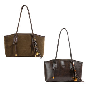 Mens PU Leather Business Bag with Multiple Pockets Retro Style Large Capacity for Work