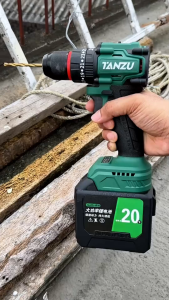TANZU TZ-Z-80 MT-21V Brushless Cordless Drill 2 Speed 10mm Metal Keyless Chuck with LED Light Full Accessories for Wood Concrete Metal Tile Drilling