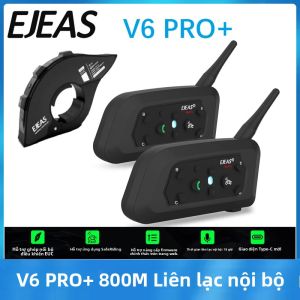 EJEAS V6 PRO Tai Nghe Bluetooth Dành Cho Xe Máy Tai Nghe Liên Lạc Plus/PLUS 800M BT Interphone Communicator Dành Cho 6 Người Lái Xe Chống Nước Giảm Tiếng Ồn